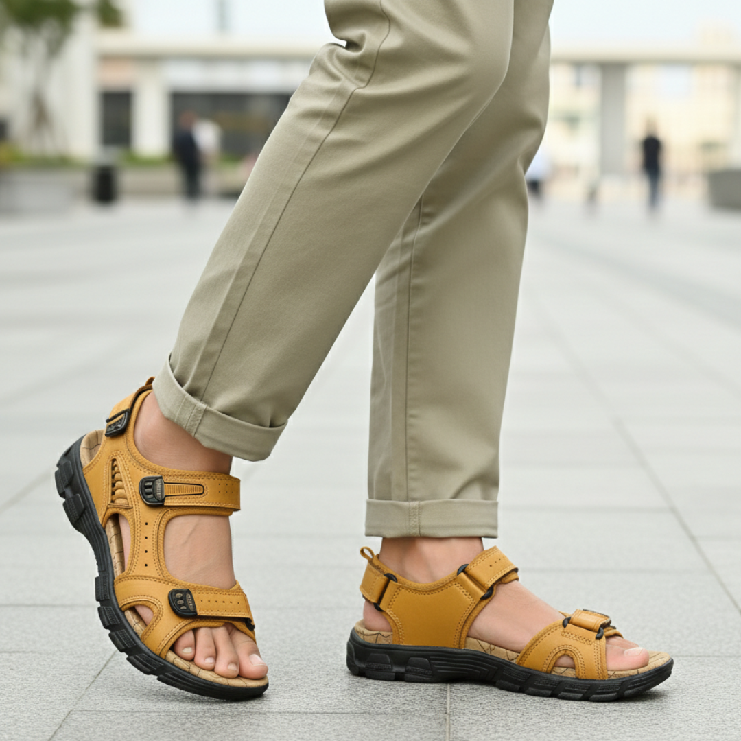 Gepolsterte orthopädische Einlegesohle der Aron Herren-Sandalen – Fußgewölbestütze