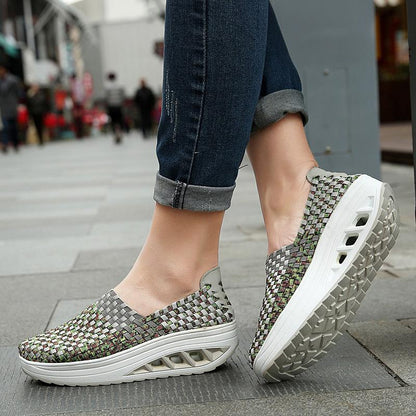 Avina Damen Komfort-Sneakers in Grün – Seitenansicht