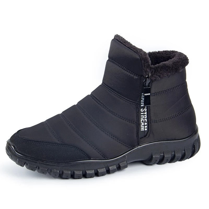 Boreas Herren orthopädische Winterstiefel in Schwarz, wasserdicht und rutschfest