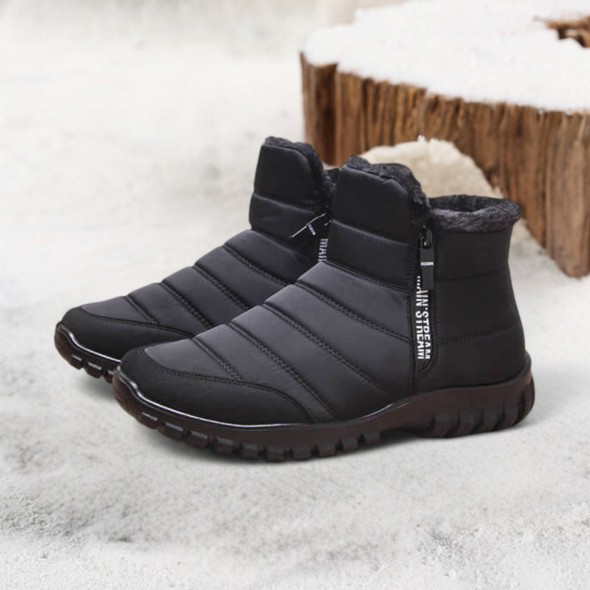 Herren Winterstiefel mit breiter Zehenbox und orthopädischer Einlegesohle