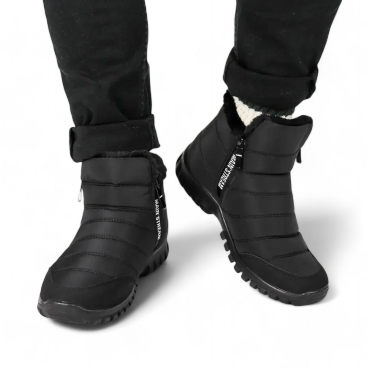 Rutschfeste Außensohle der Boreas Herren Winterstiefel für Eis und Schnee