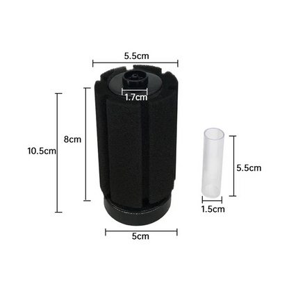 AquaPure Biochemischer Schwammfilter für Aquarium | Luftpumpe, Skimmer und Biofilter Zubehör