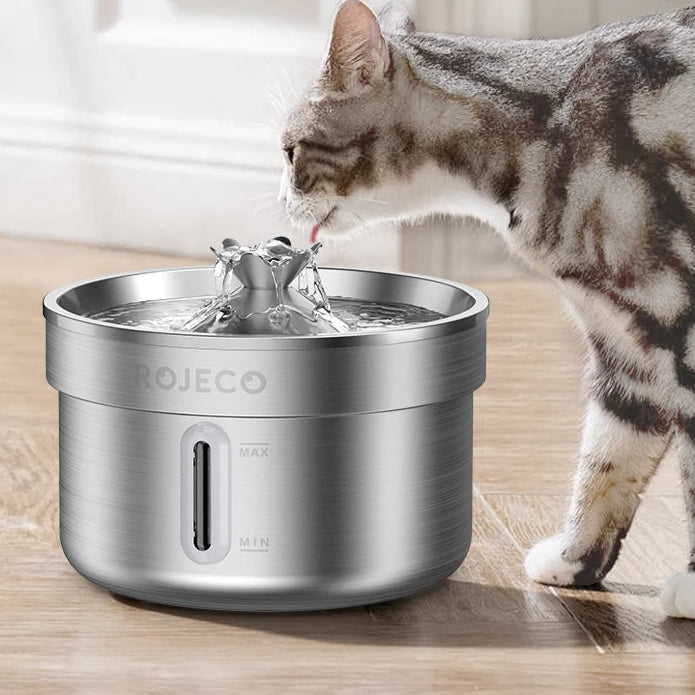 Edelstahl-Katzenbrunnen 2L – Leiser Edelstahl-Trinkbrunnen für Katzen