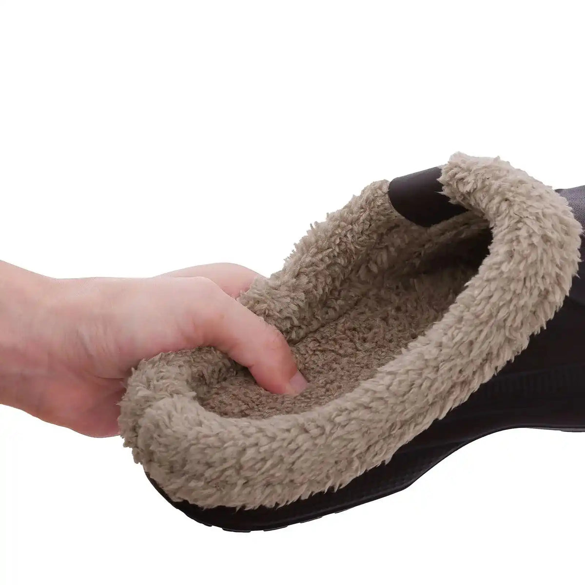 Unisex Winterhausschuhe in Grau – Draufsicht auf das minimalistische Design