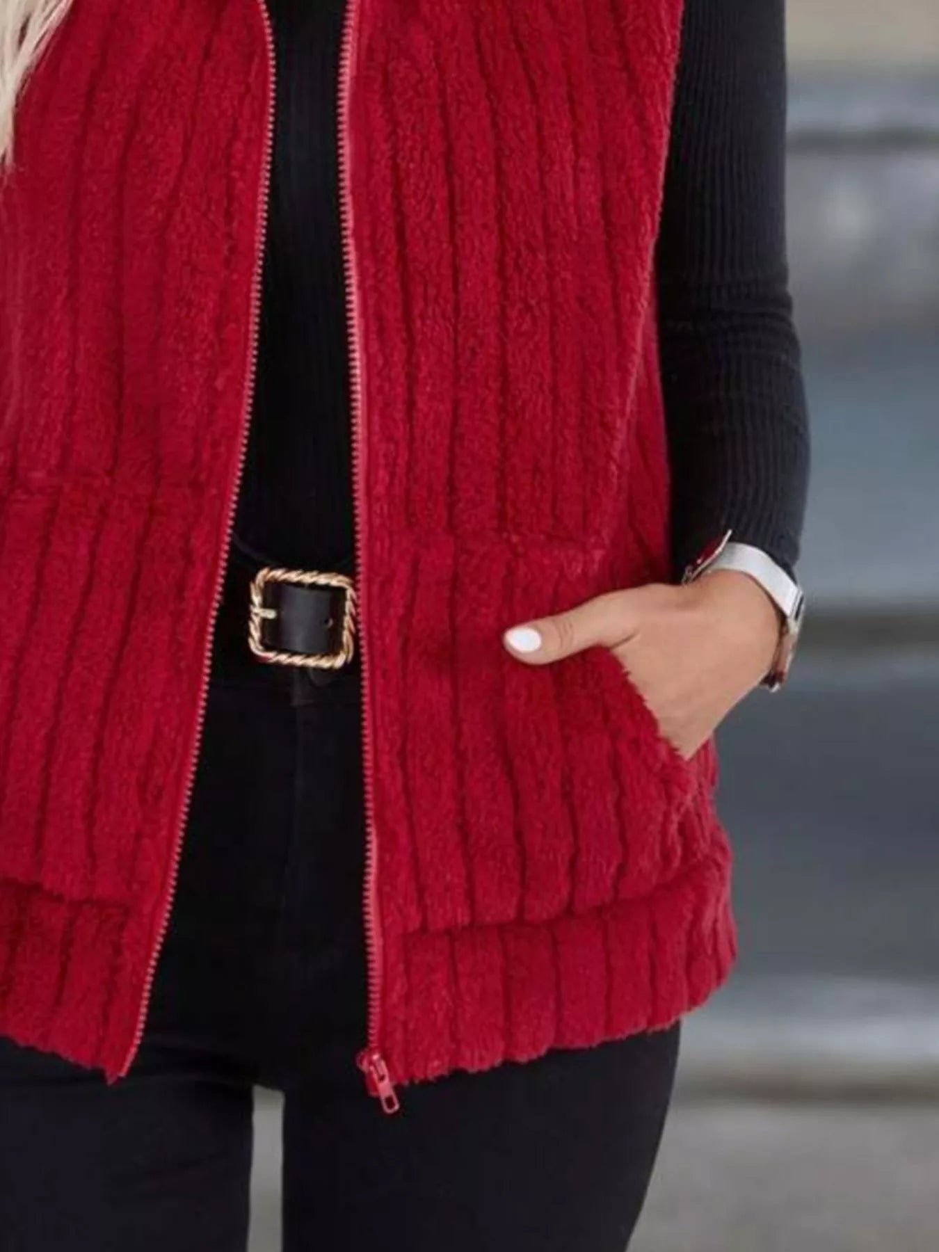 Fleeceweste Schwarz Damen – modische Herbstmode
