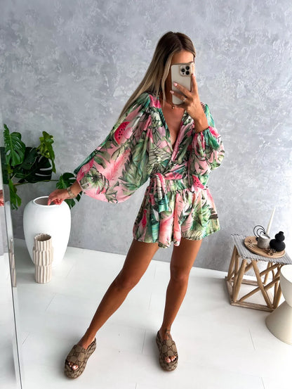 Lunessa Damen Wickeltop & Shorts Set | Leichtes Zweiteiliges Sommer Outfit