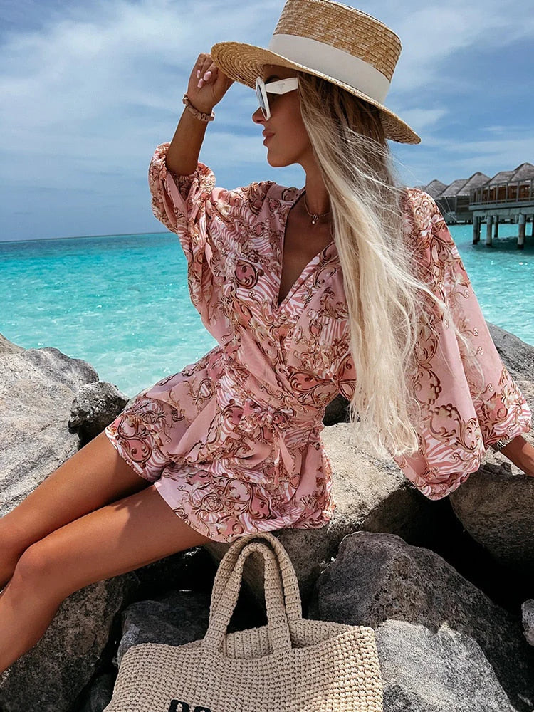 Lunessa Damen Wickeltop & Shorts Set | Leichtes Zweiteiliges Sommer Outfit
