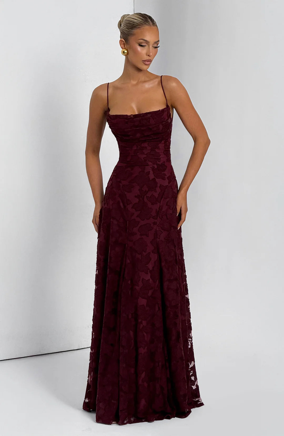 Bloomora Damen Maxikleid mit Blumenmuster | Leichtes V-Ausschnitt Sommerkleid