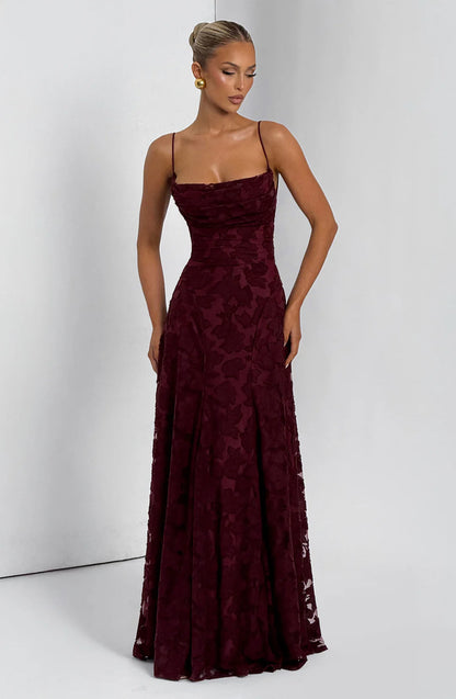 Bloomora Damen Maxikleid mit Blumenmuster | Leichtes V-Ausschnitt Sommerkleid