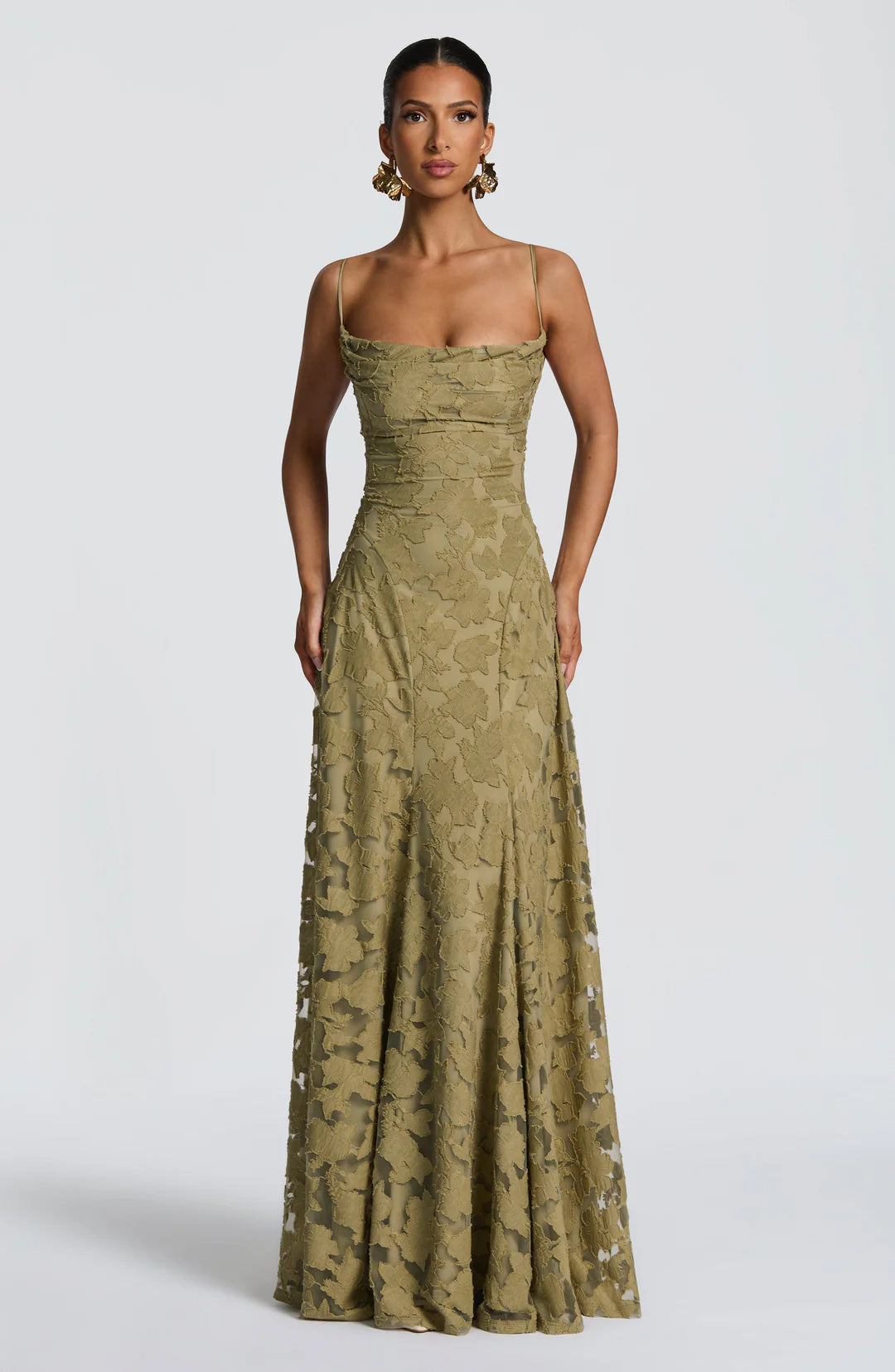 Bloomora Damen Maxikleid mit Blumenmuster | Leichtes V-Ausschnitt Sommerkleid