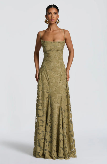 Bloomora Damen Maxikleid mit Blumenmuster | Leichtes V-Ausschnitt Sommerkleid