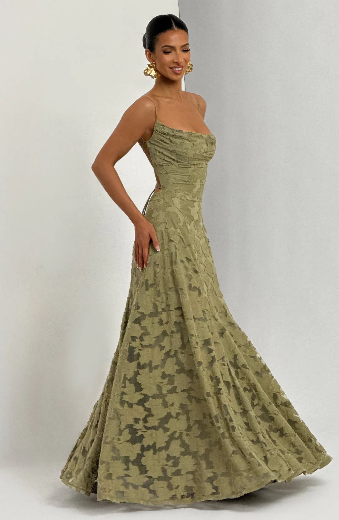 Bloomora Damen Maxikleid mit Blumenmuster | Leichtes V-Ausschnitt Sommerkleid