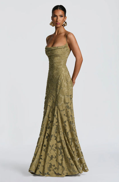 Bloomora Damen Maxikleid mit Blumenmuster | Leichtes V-Ausschnitt Sommerkleid