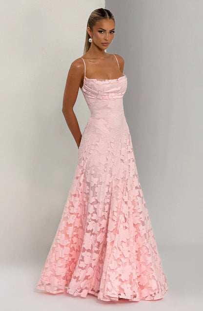 Bloomora Damen Maxikleid mit Blumenmuster | Leichtes V-Ausschnitt Sommerkleid