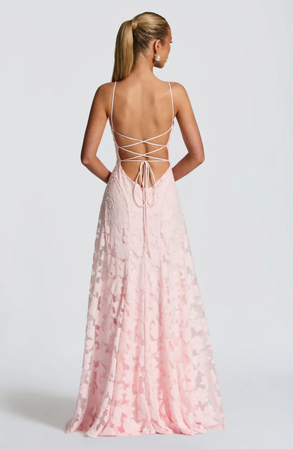 Bloomora Damen Maxikleid mit Blumenmuster | Leichtes V-Ausschnitt Sommerkleid