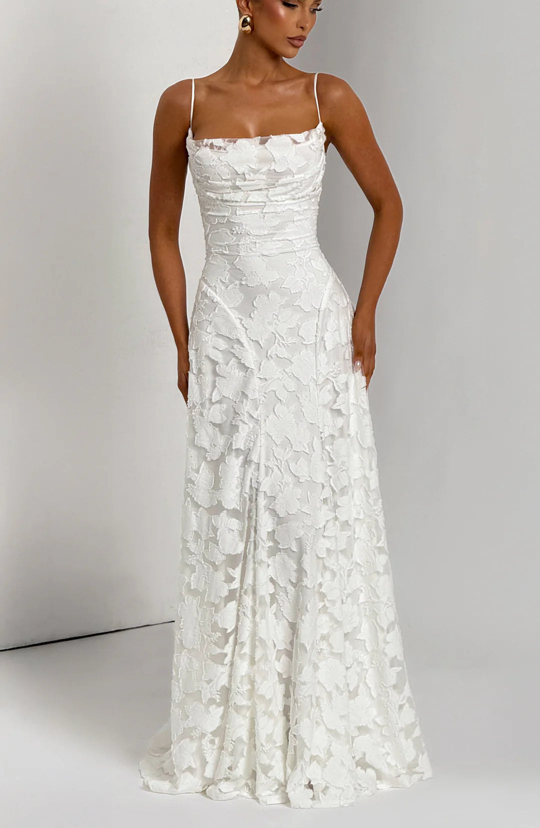 Bloomora Damen Maxikleid mit Blumenmuster | Leichtes V-Ausschnitt Sommerkleid