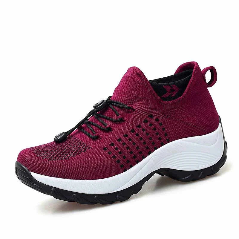Rote Damen-Sneaker mit rutschfester Gummisohle