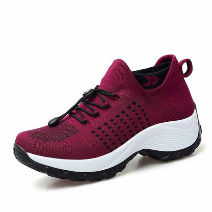 Rote Damen-Sneaker mit rutschfester Gummisohle