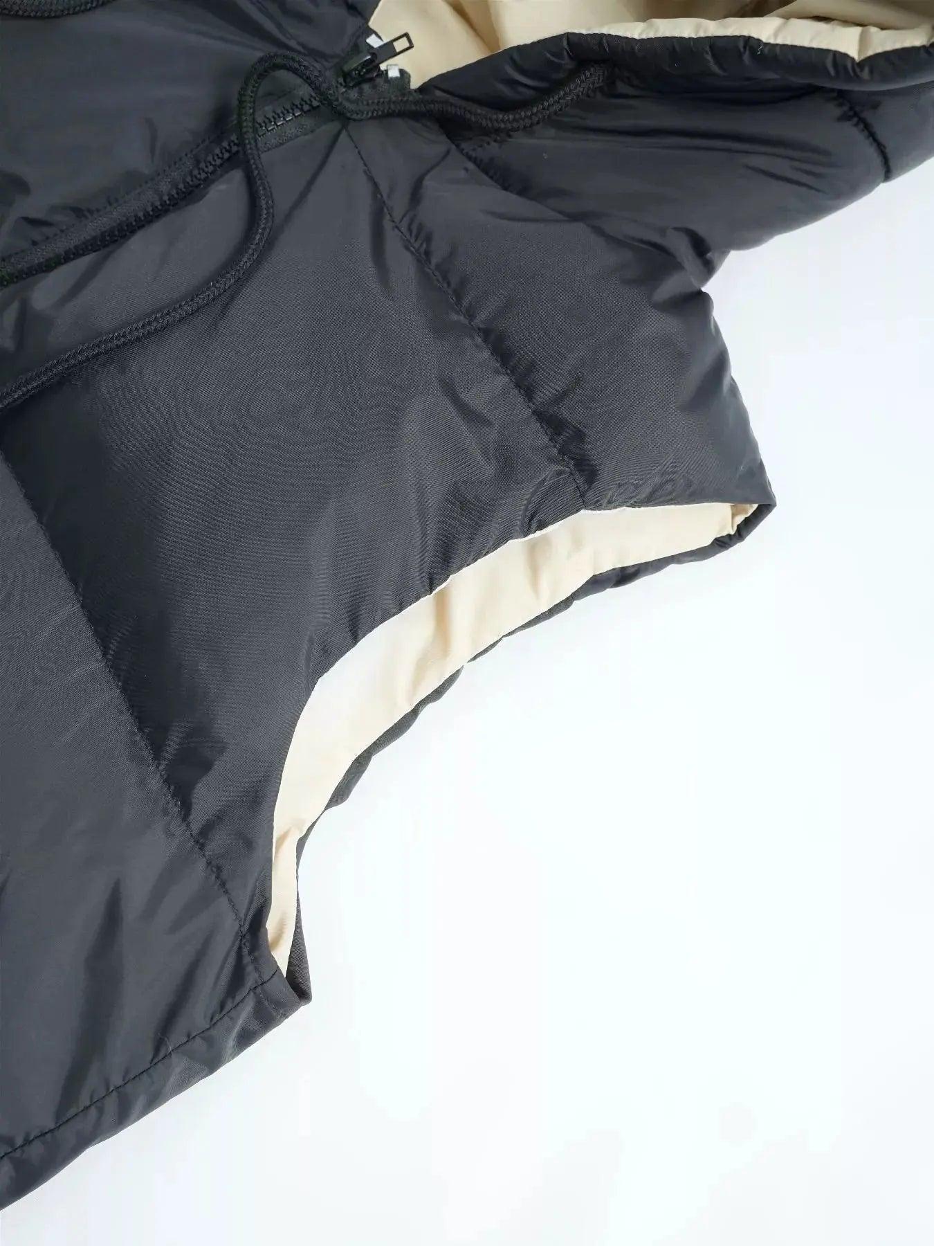 Reißverschluss-Detail Damen Steppweste Schwarz