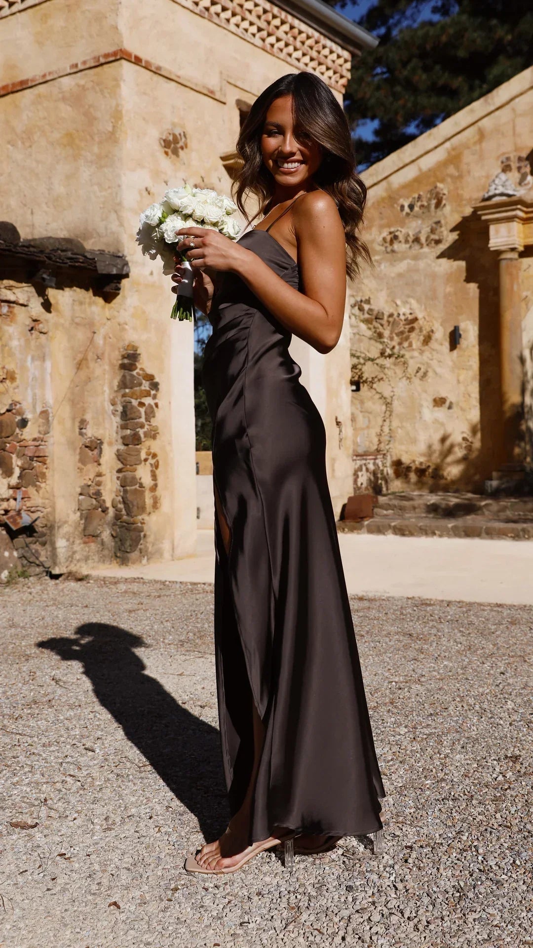 Étoressa Damen Maxikleid mit Seitenschlitz | Elegantes Ärmelloses Abendkleid