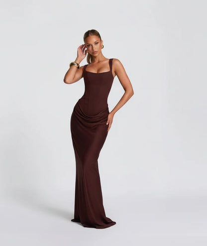 Valencia Damen Maxikleid mit Korsagenoberteil | Elegantes Ärmelloses Abendkleid