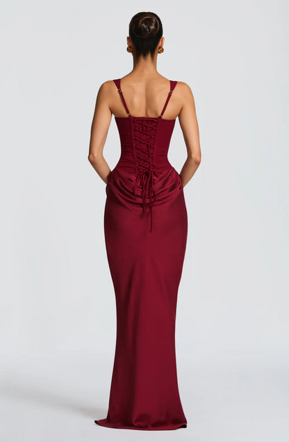 Valencia Damen Maxikleid mit Korsagenoberteil | Elegantes Ärmelloses Abendkleid