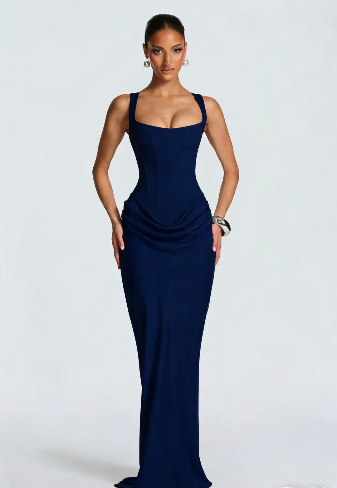 Valencia Damen Maxikleid mit Korsagenoberteil | Elegantes Ärmelloses Abendkleid