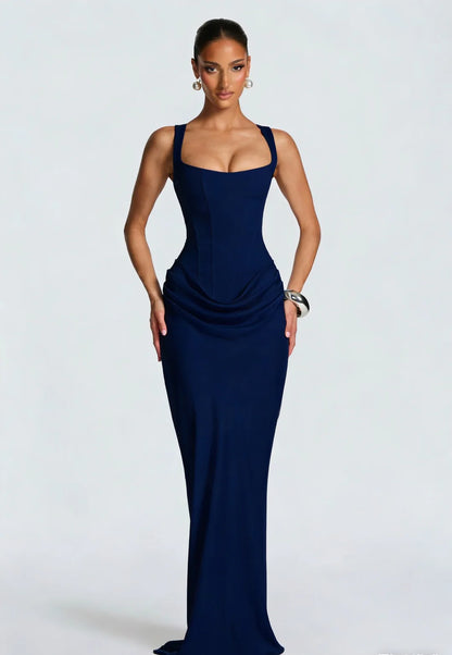 Valencia Damen Maxikleid mit Korsagenoberteil | Elegantes Ärmelloses Abendkleid
