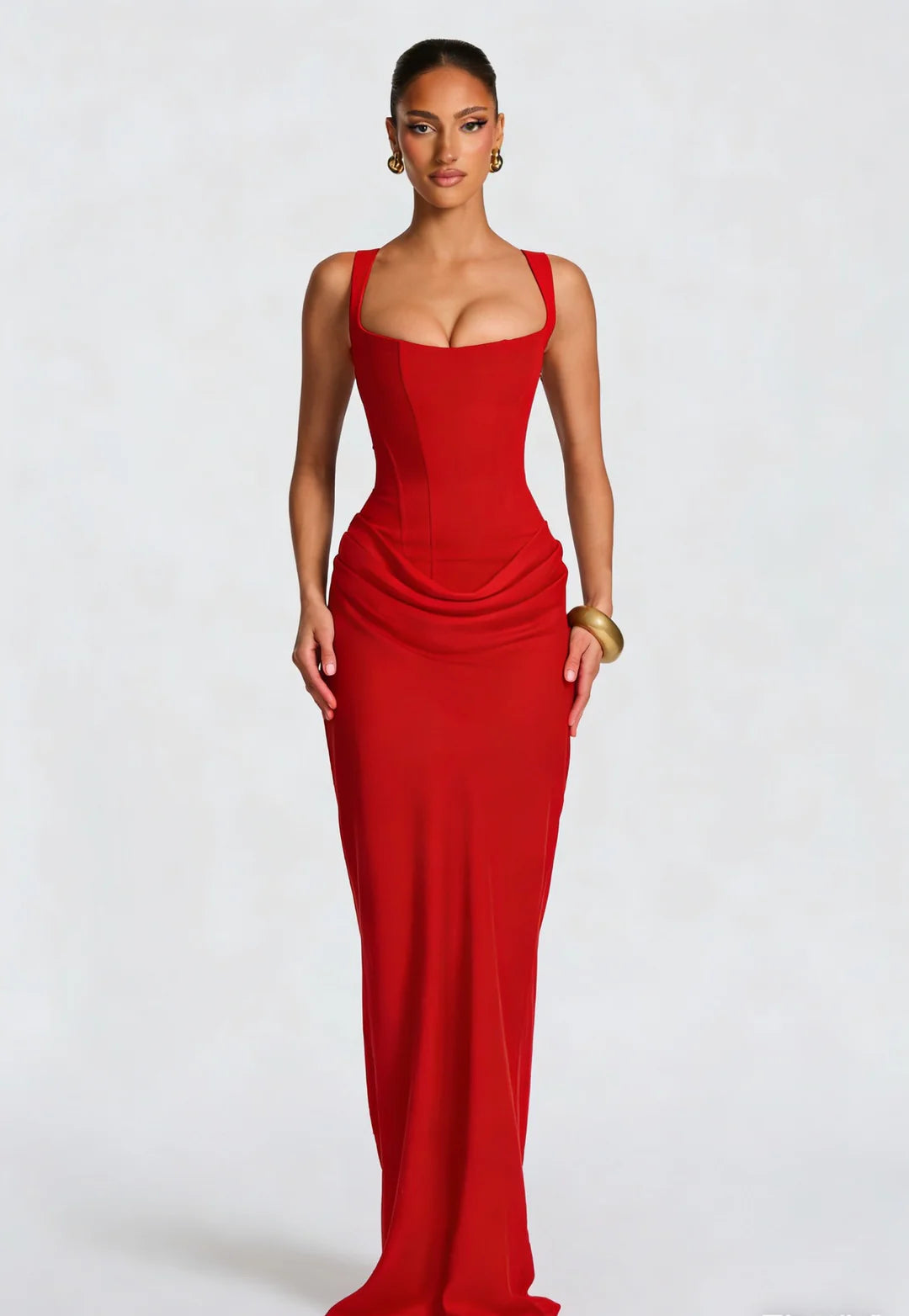 Valencia Damen Maxikleid mit Korsagenoberteil | Elegantes Ärmelloses Abendkleid