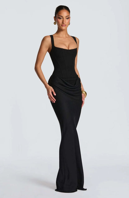Valencia Damen Maxikleid mit Korsagenoberteil | Elegantes Ärmelloses Abendkleid