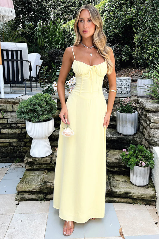Aurellia Damen Maxikleid mit Schleifendetail | Elegantes Ärmelloses Abendkleid