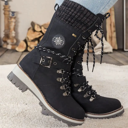 Wintara Damen orthopädische Winterstiefel in Schwarz, Seitenansicht