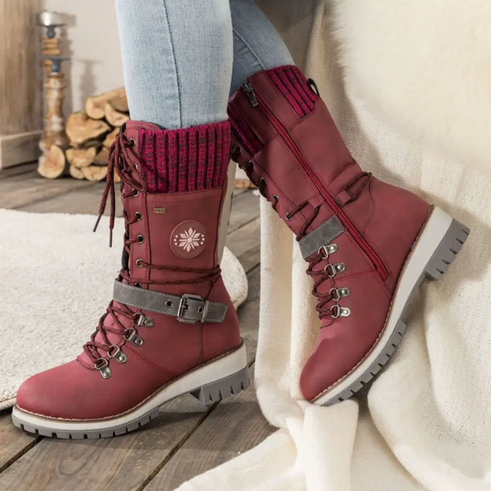 Wintara Winterstiefel rutschfeste Außensohle auf schneebedecktem Untergrund