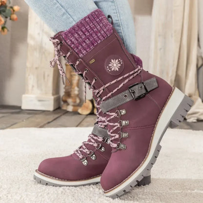 Wintara Stiefel in Violett, Dreiviertelansicht