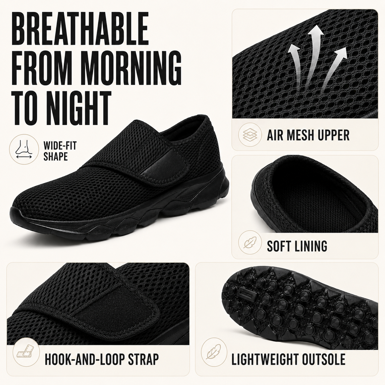 Brekka orthopädischer Schuh weite Zehenbox Detailaufnahme
