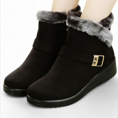 Britta orthopädische Stiefeletten in Braun mit weichem Kunstfell-Innenfutter