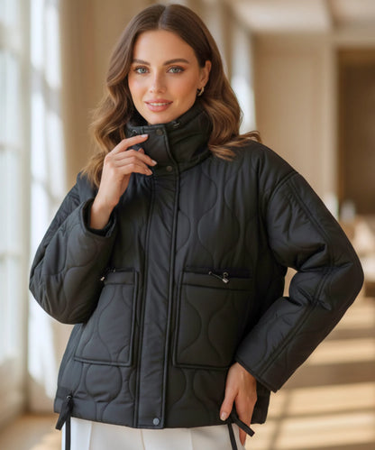 Damen Steppjacke Mokka – oversized Schnitt und moderner Look
