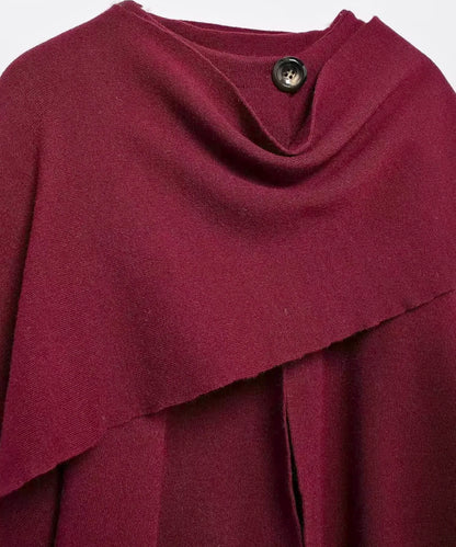Oversized Wollmantel Taupe – Tragefoto im Freien