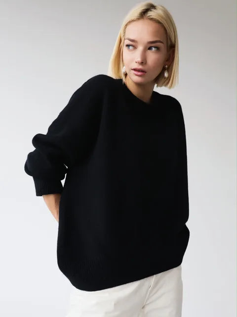 Celina Rundhals-Pullover für Damen in Weiß – stilvoll und bequem