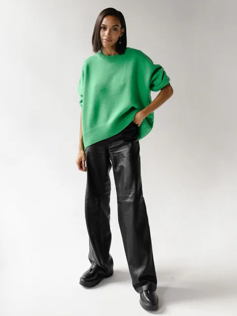 Celina Rundhals-Pullover in Blau für Damen – warm und elegant für kühle Tage