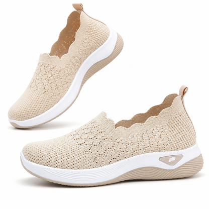 Detailaufnahme des atmungsaktiven Mesh-Obermaterials der Luara Sneaker