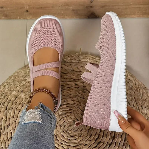 Vera Damen Slip-On Walkingschuhe mit atmungsaktivem Mesh-Obermaterial