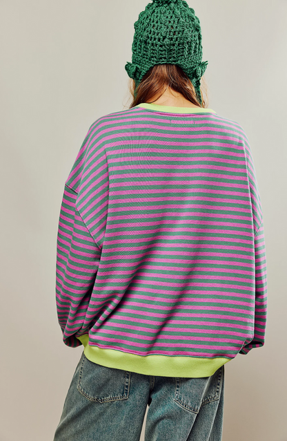 Lena Damenpullover Rückenansicht – großzügige Passform und leuchtende Farben