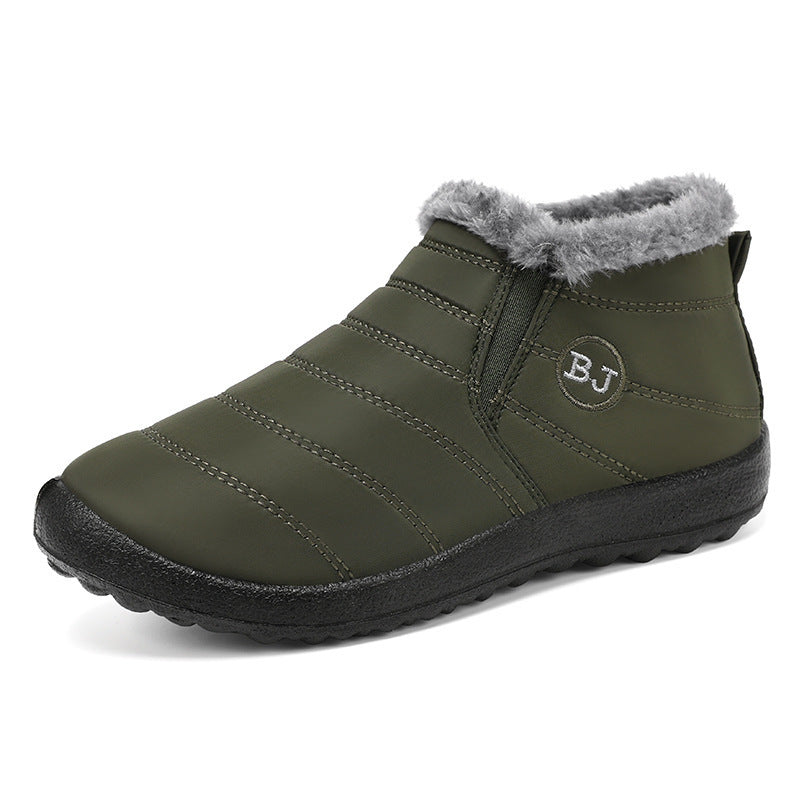 Fenja warme Winter-Boots in Burgunderrot auf glattem Boden