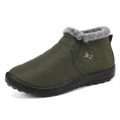 Fenja warme Winter-Boots in Burgunderrot auf glattem Boden
