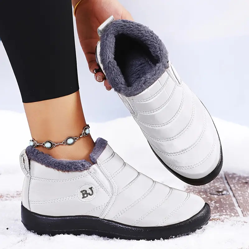 Fenja gefütterte Damenstiefel in Lila – Frontansicht