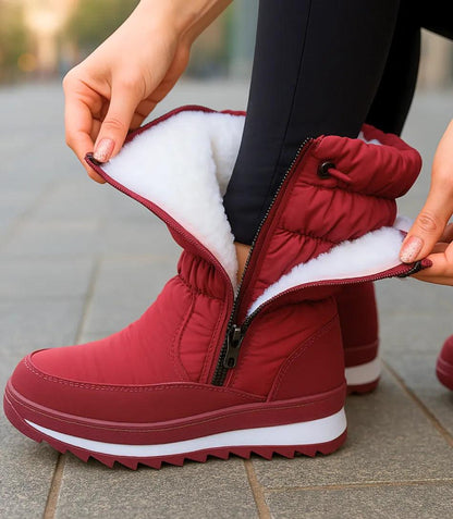 Damen Winterstiefel mit rutschfester Gummilaufsohle und tiefem Profil
