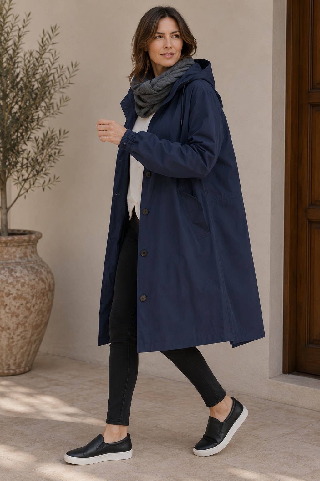 Leichte Damen-Regenjacke in Grün für Outdoor-Aktivitäten