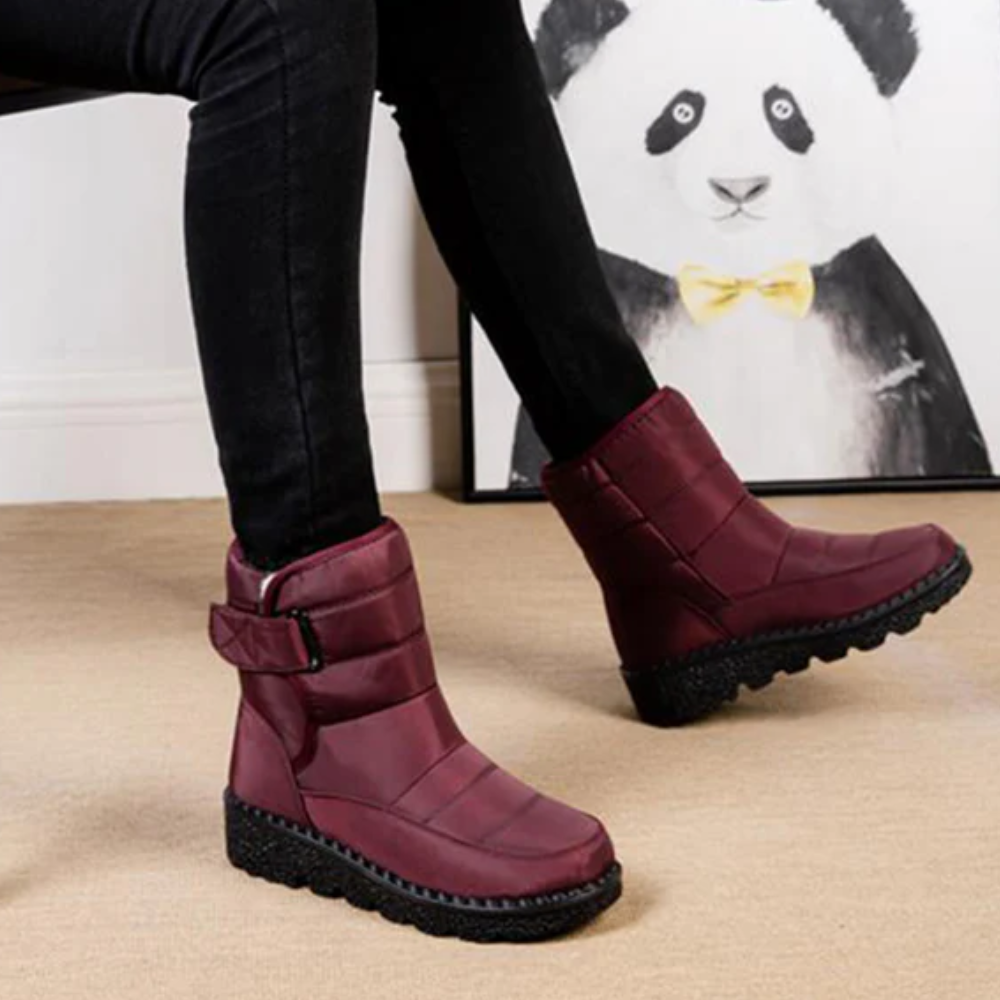 Kira Damen wasserdichte Winterstiefel in Schwarz mit Fleecefutter