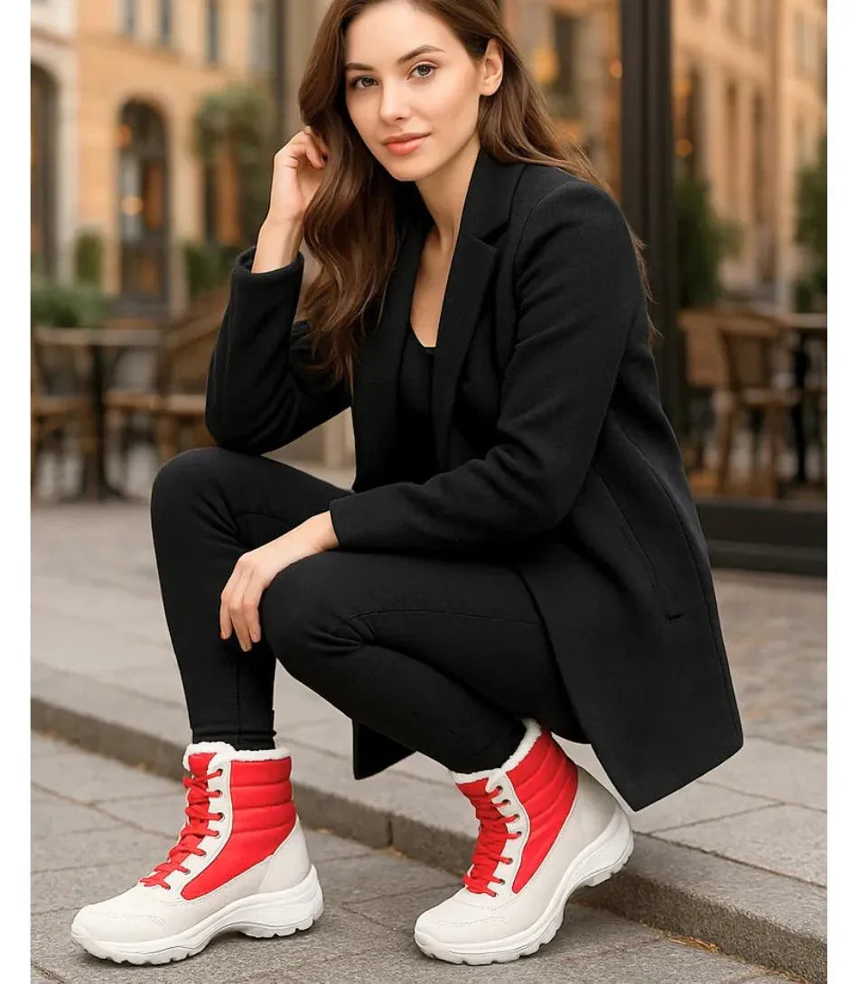 Damen Schneestiefel Innenansicht mit dickem Thermofutter